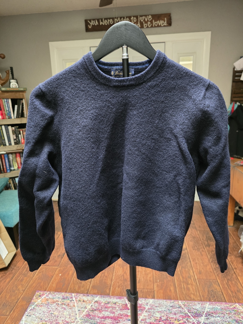 Brooks Brothers Navy Wool Crewneck Sweater